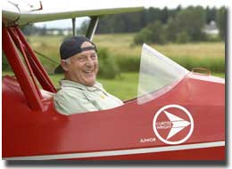 Barry after his first flight in a Curtiss-Wright Junior (2005).