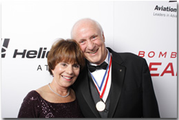 Barry with his wife, Dorie, following his induction as a 'Living Legend of Aviation'