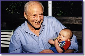 Barry and his first grandchild, Brett (1998).