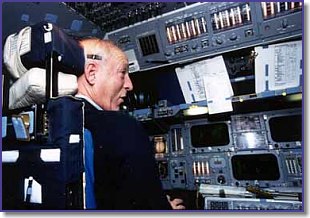 Barry in the Space Shuttle simulator